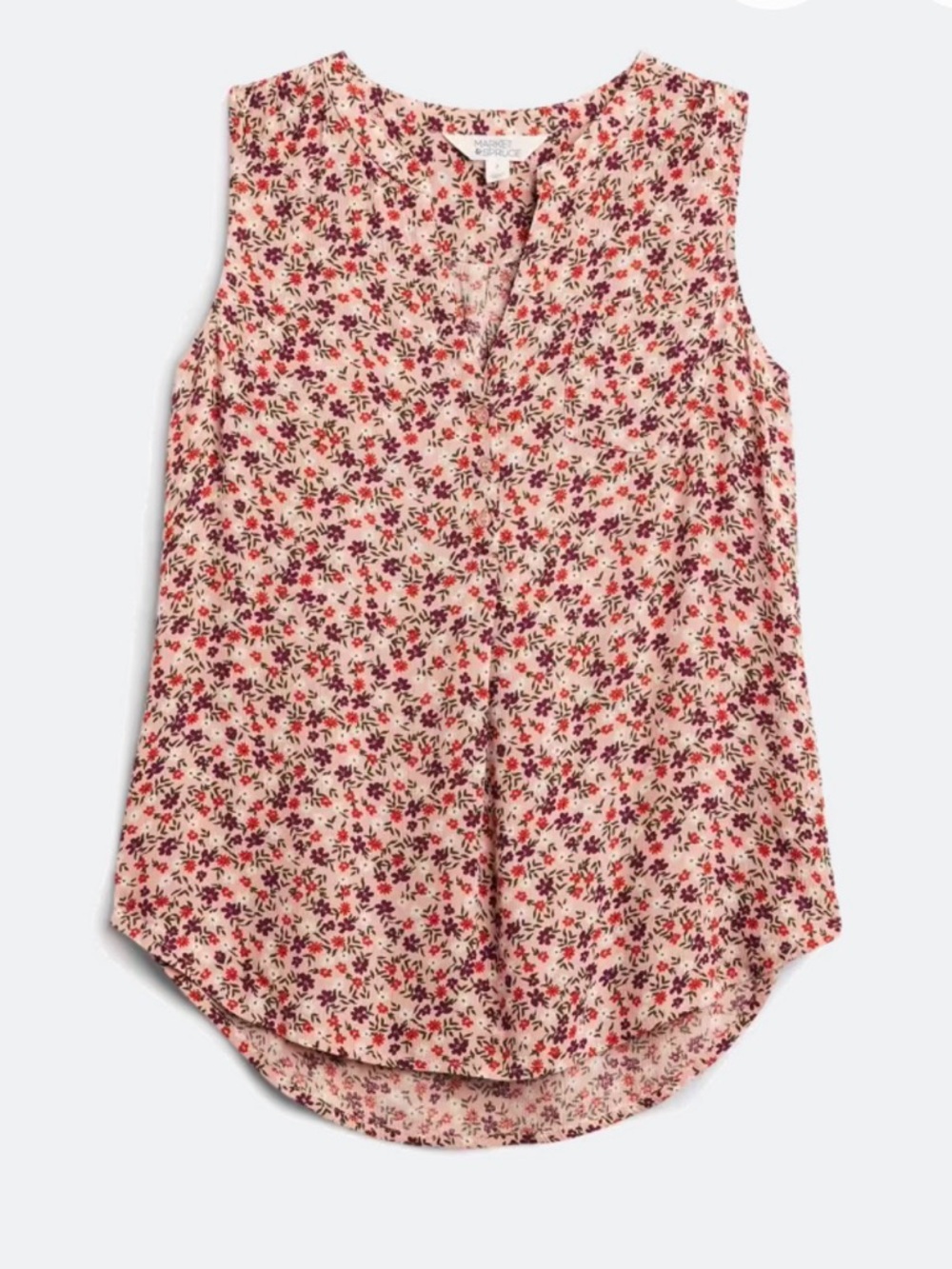 NWOT Pratt Sleeveless Henley Blouse Size L Never Worn.